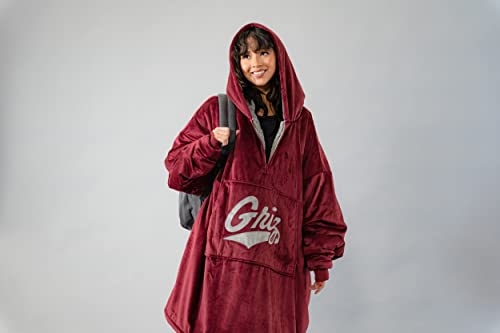 THE COMFY Original Quarter-Zip | University of Montana Logo & Insignia | Oversized Microfiber & Sherpa Wearable Blanket with Zipper, Seen On Shark Tank, One Size Fits All