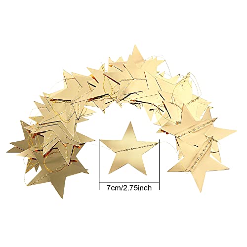 Glitter Star Garland Banner Decoration, 130 Feet Bright Star Hanging Bunting Banner Backdrop for Engagement Wedding Baby Shower Birthday Christmas Party Decor (Gold)