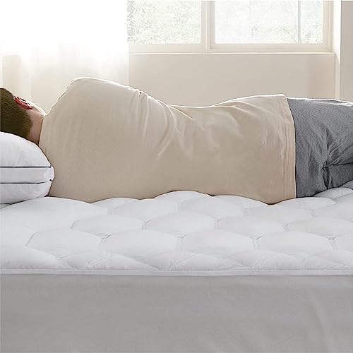 Bedsure Twin XL Mattress Pad - Soft Mattress Cover for College Dorm, Extra Long Twin Quilted Fitted Mattress Protector with 8-21" Deep Pocket, Breathable Fluffy Pillow Top, White, 39x80 Inches