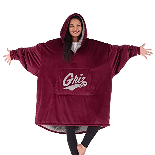 THE COMFY Original Quarter-Zip | University of Montana Logo & Insignia | Oversized Microfiber & Sherpa Wearable Blanket with Zipper, Seen On Shark Tank, One Size Fits All