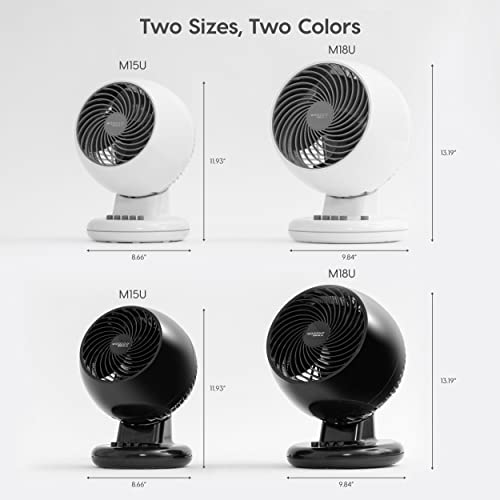 IRIS USA WOOZOO Large Oscillating Circulating Fan, Black