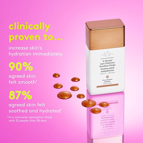 Drunk Elephant D-Bronzi Anti-Pollution Sunshine Serum Drops. Replenishing Face and Body Bronzing Serum for Fine Lines and Wrinkles (30 mL / 1 Fl Oz)