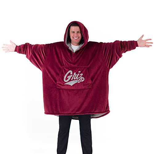 THE COMFY Original Quarter-Zip | University of Montana Logo & Insignia | Oversized Microfiber & Sherpa Wearable Blanket with Zipper, Seen On Shark Tank, One Size Fits All