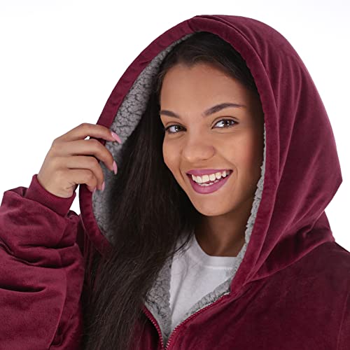 THE COMFY Original Quarter-Zip | University of Montana Logo & Insignia | Oversized Microfiber & Sherpa Wearable Blanket with Zipper, Seen On Shark Tank, One Size Fits All