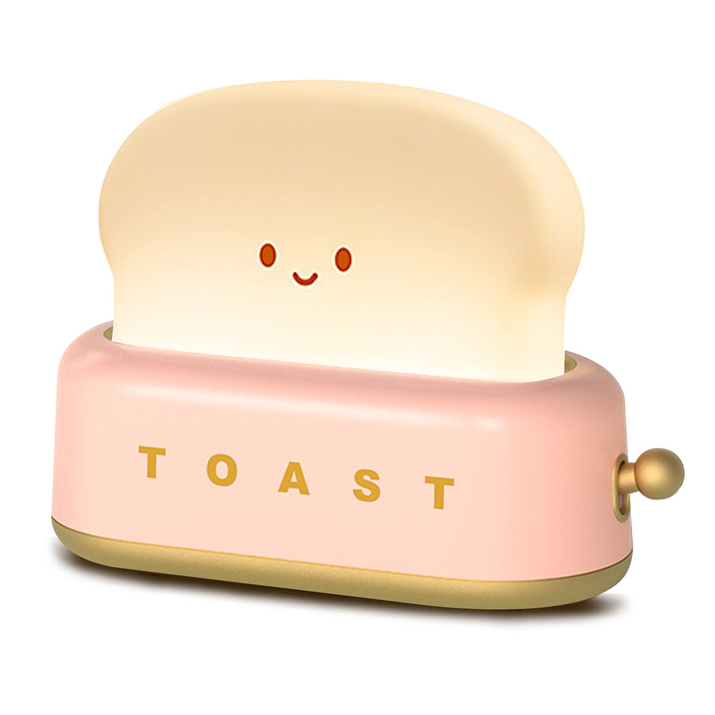 QANYI Cute Desk Decor Toaster Lamp, Kawaii LED Toast Bread Night Light Rechargeable and Portable Light with Timer, Christmas Gifts Ideas for Baby Kids Girls Teens Teenages