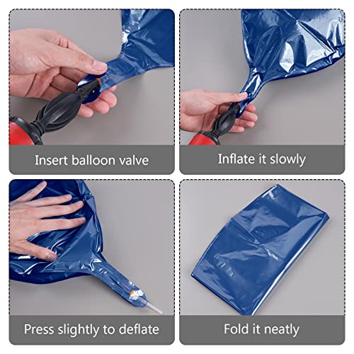 PartyWoo Dark Blue Balloons, 6 pcs Blue Foil Balloons, 22 inch Giant 4D Foil Balloons and Ribbon, Large Mylar Balloons, Balloons for Birthday Decorations, Wedding Decorations, Party Decorations