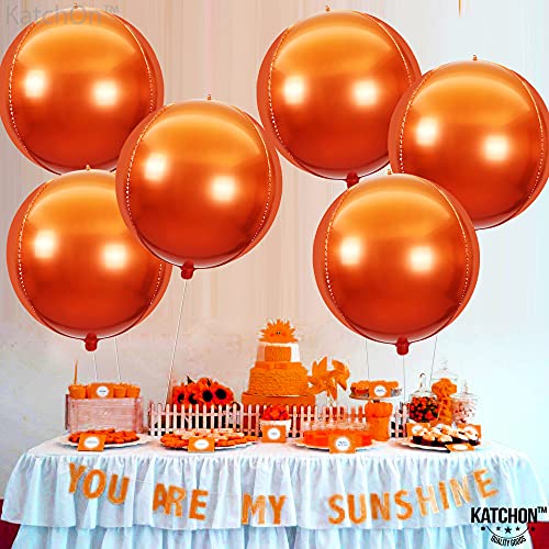 KatchOn, Big Orange Mylar Balloons - 22 Inch, Pack of 6 | Orange Foil Balloons, Burnt Orange Balloons | Thanksgiving Balloons, Fall Decorations | Orange Metallic Balloons | Thanksgiving Foil Balloons