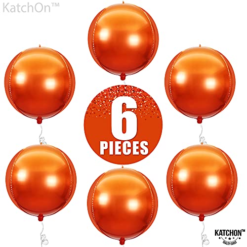 KatchOn, Big Orange Mylar Balloons - 22 Inch, Pack of 6 | Orange Foil Balloons, Burnt Orange Balloons | Thanksgiving Balloons, Fall Decorations | Orange Metallic Balloons | Thanksgiving Foil Balloons