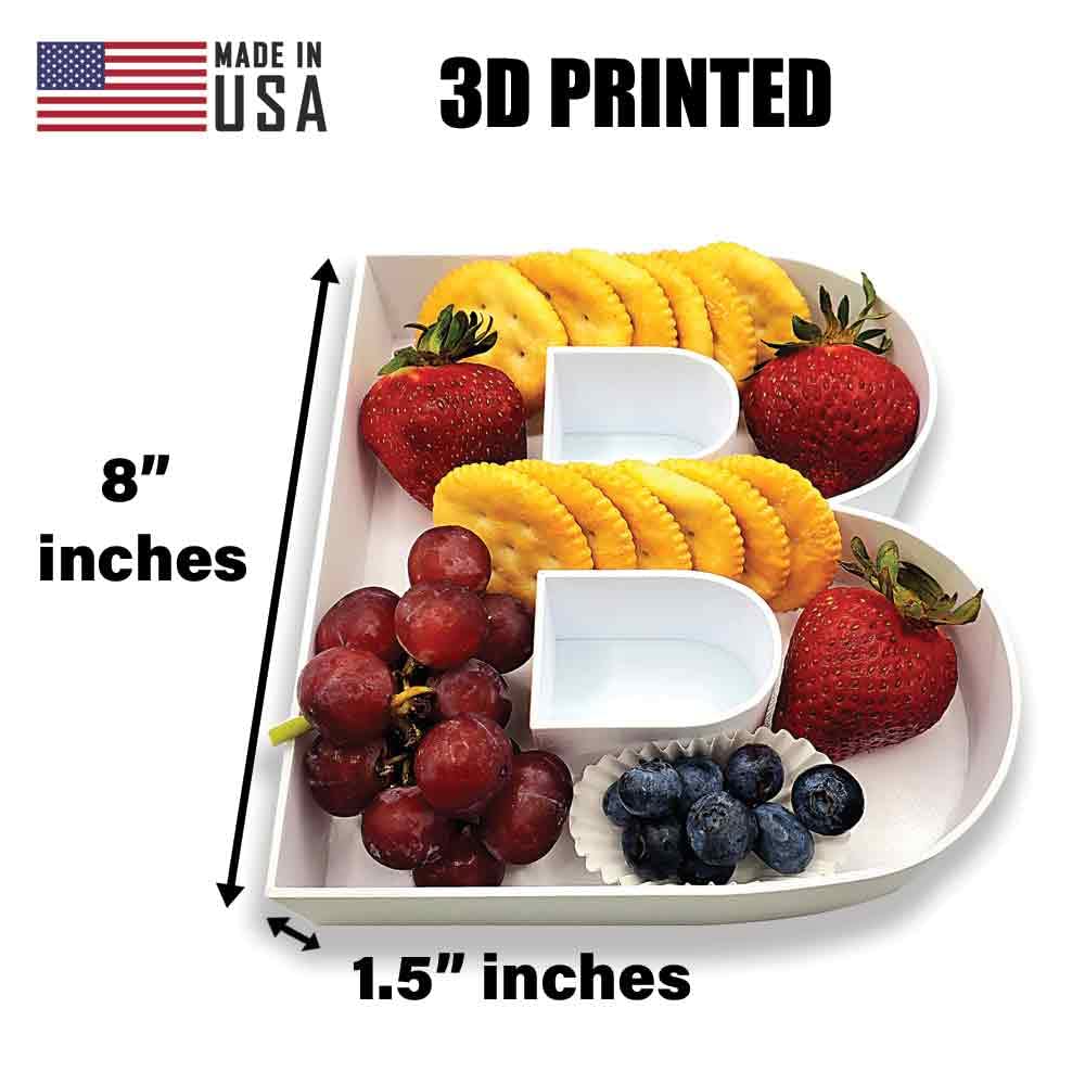 CO3DPRINT - 8" Letter Box Form Tray Display for Treats, Charcuterie, Cake Pop, Candy, Chocolate PLA-PLASTIC -REUSABLE (R)