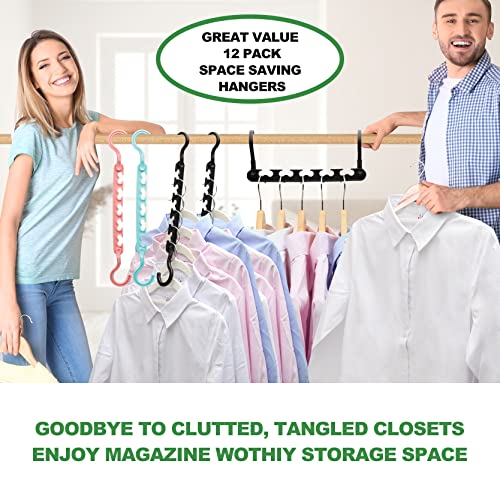 12-Pack-Closet-Organizers-and-Storage,Closet-Organizer-Hanger for Heavy Clothes,Sturdy Closet-Organization-and-Storage-Hangers-Space-Saving for Wardrobe,Dorm-Room-Essentials for College Students Girls