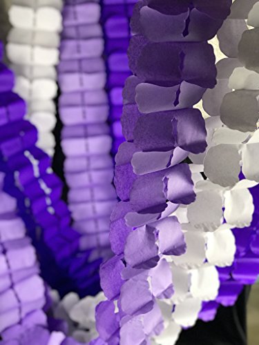 LIBERTIE Hanging Garland Four-Leaf Tissue Paper Flower Garland Reusable Party Streamers for Party Wedding Decorations, 11.81 Feet/3.6M Each, Pack of 6 (Purple Set 6PC)