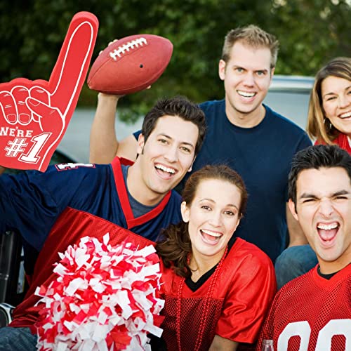 Okuna Outpost 2 Pack Red Foam Fingers #1, It's Goin' Down for Sports Fan Accessories, Cheering, Party Favors, 17.5 Inch Giant Foam Hand