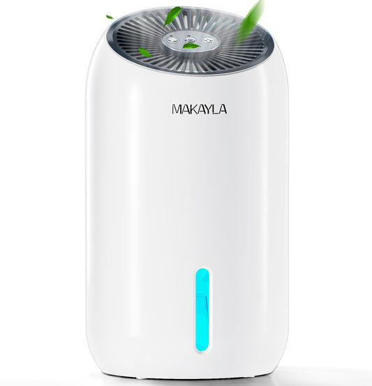 Dehumidifier, Makayla Dehumidifiers for Room 56oz(1650ml), 2 Working Modes/Auto Shut-off, Dual-Semiconductor Quiet Small Dehumidifiers for Home(550sq ft),Bedroom,Basement,Bathroom,Kitchen,RV