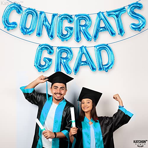 KatchOn, Congrats Grad Balloons Blue - 16 Inch | Congrats Balloons for Graduation Party Decorations 2024 | Congratulations Balloons for Blue Graduation Decorations Class of 2024 | Graduation Balloons…