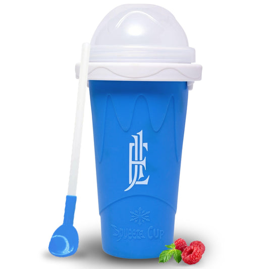 EJ1 Silicone Slushie Maker Cup - Trending on TikTok - Reusable - Frozen Magic, Cool Gadgets - DIY Ecofriendly Slushy Cup for Refreshing Cool Stuff, 10.1oz - Blue