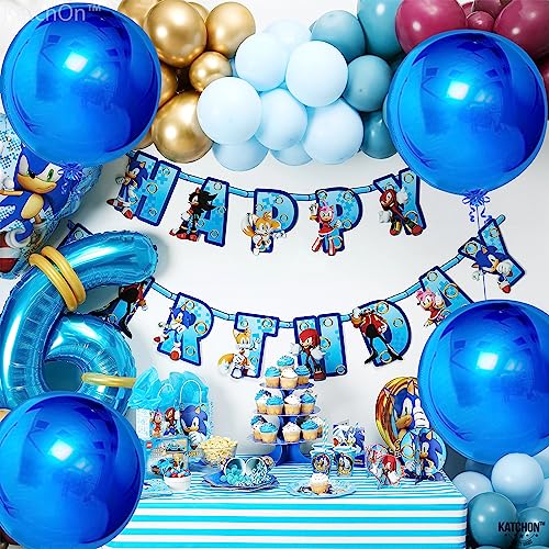 KatchOn, Large Royal Blue Balloons - 22 Inch, Pack of 6 | Royal Blue Mylar Balloons, Royal Blue Metallic Balloons for Royal Blue Party Decorations | Blue Foil Balloons, Under The Sea Party Decorations