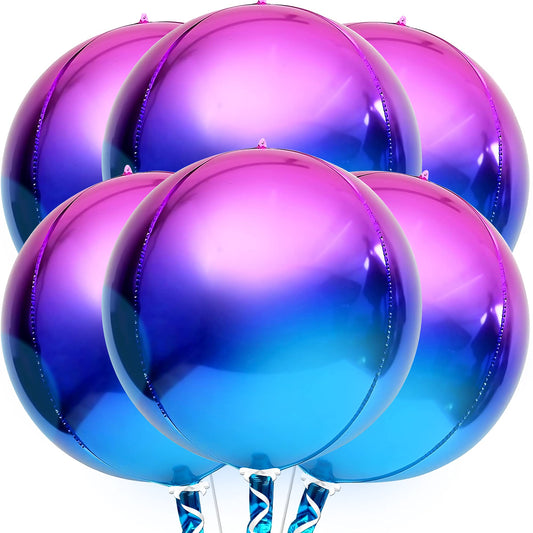 KatchOn, Purple Galaxy Balloons - 22 Inch, Pack of 6 | Iridescent Balloons, Galaxy Party | 4D Metallic Balloons, Galaxy Birthday Party Decorations | Purple and Blue Balloons, Galaxy Party Decorations