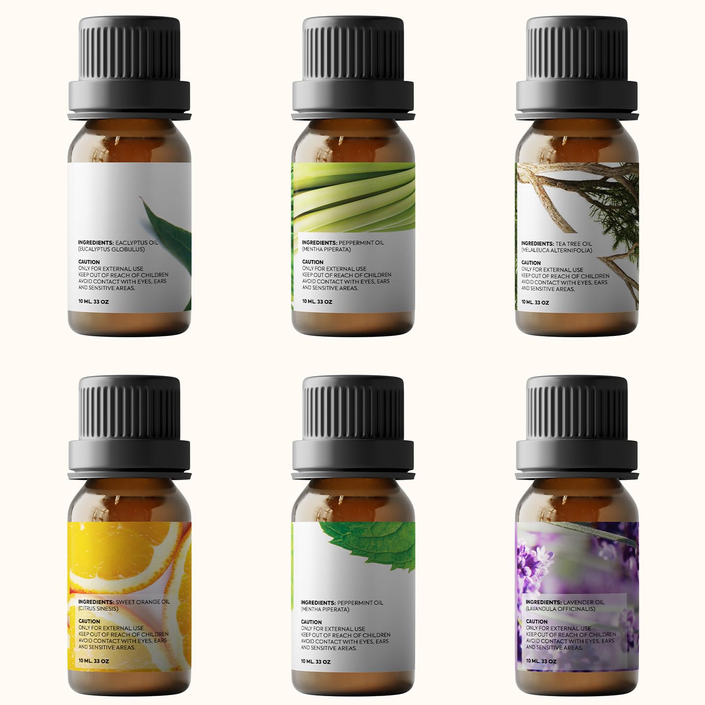 Essential Oils by PURE AROMA 100% Pure Oils kit- Top 6 Aromatherapy Oils Gift Set-6 Pack, 10ML(Eucalyptus, Lavender, Lemon Grass, Orange, Peppermint, Tea Tree)