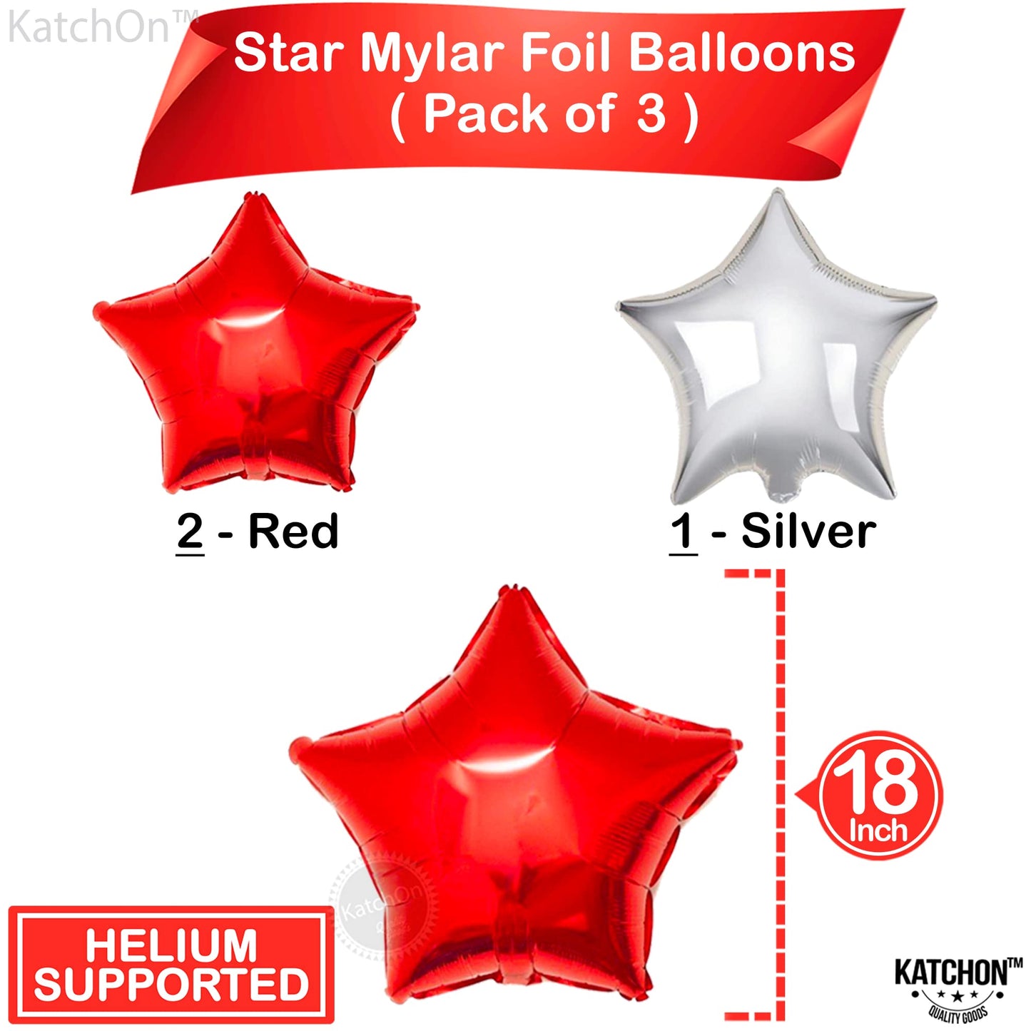 KatchOn, Red and White Graduation Decorations 2023 - Huge 40 Inch, Red 2023 Balloons | Mylar Star Balloons, Graduation Decorations Class of 2023 Red and White