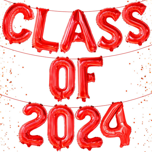 KatchOn, Class of 2024 Balloons Red - 16 Inch | Red 2024 Balloons, Red Graduation Party Decorations 2024 | Red Graduation Balloons, Red Graduation Decorations Class of 2024 | Class of 2024 Decorations