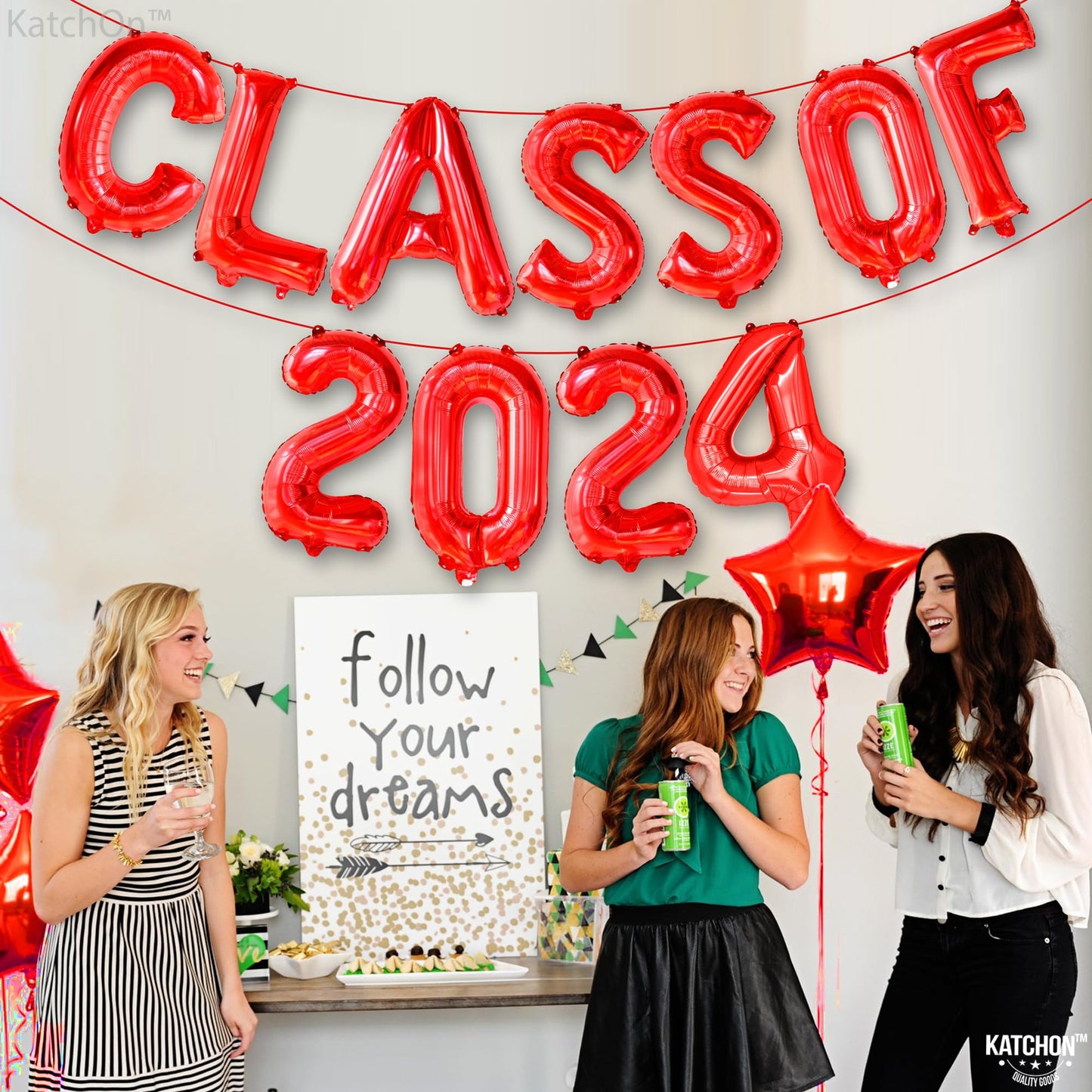 KatchOn, Class of 2024 Balloons Red - 16 Inch | Red 2024 Balloons, Red Graduation Party Decorations 2024 | Red Graduation Balloons, Red Graduation Decorations Class of 2024 | Class of 2024 Decorations