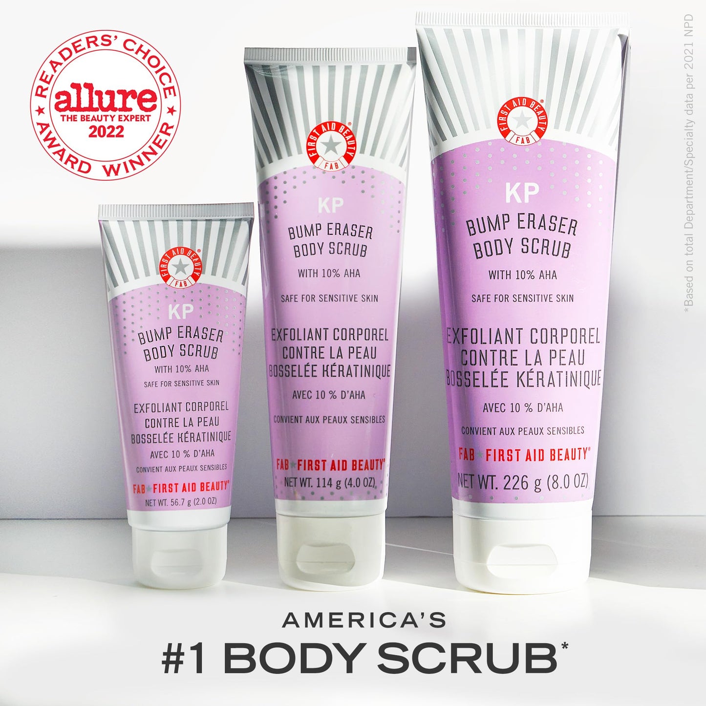 First Aid Beauty KP Bump Eraser Body Scrub Exfoliant for Keratosis Pilaris with 10% AHA 2 oz.