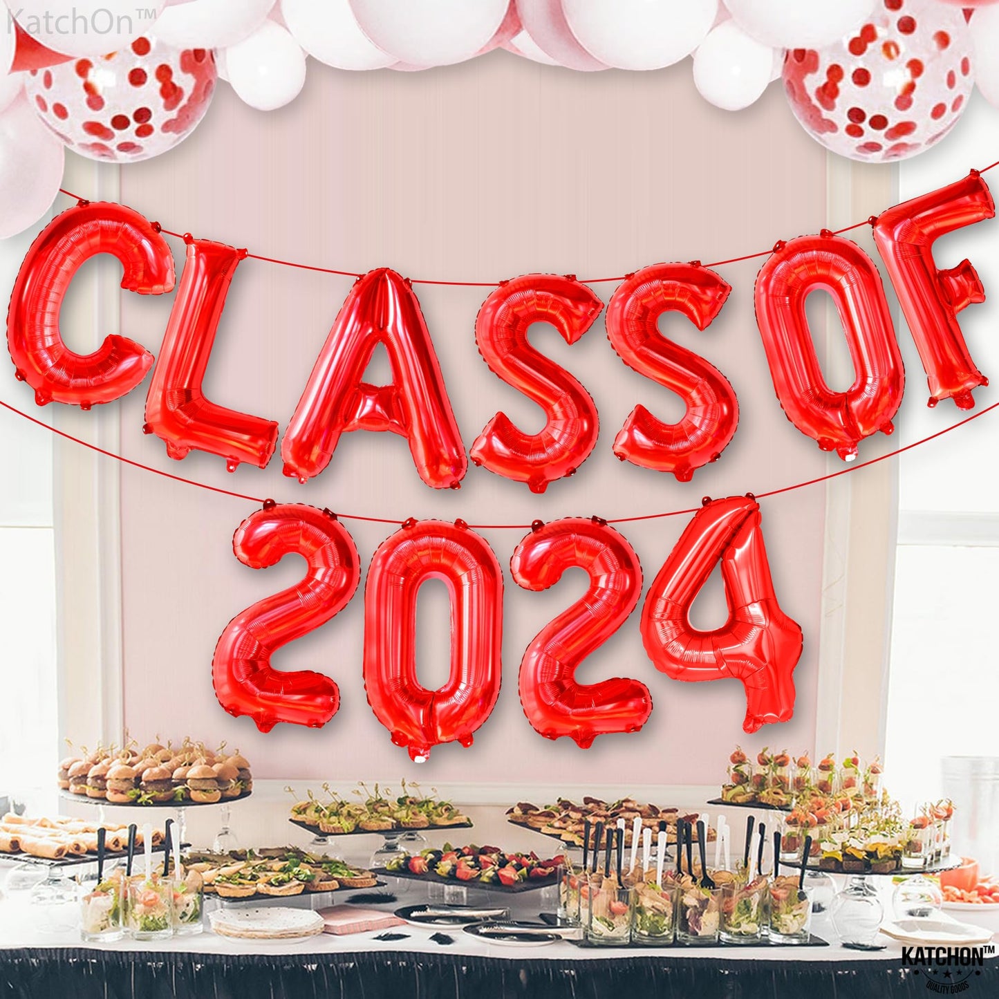 KatchOn, Class of 2024 Balloons Red - 16 Inch | Red 2024 Balloons, Red Graduation Party Decorations 2024 | Red Graduation Balloons, Red Graduation Decorations Class of 2024 | Class of 2024 Decorations