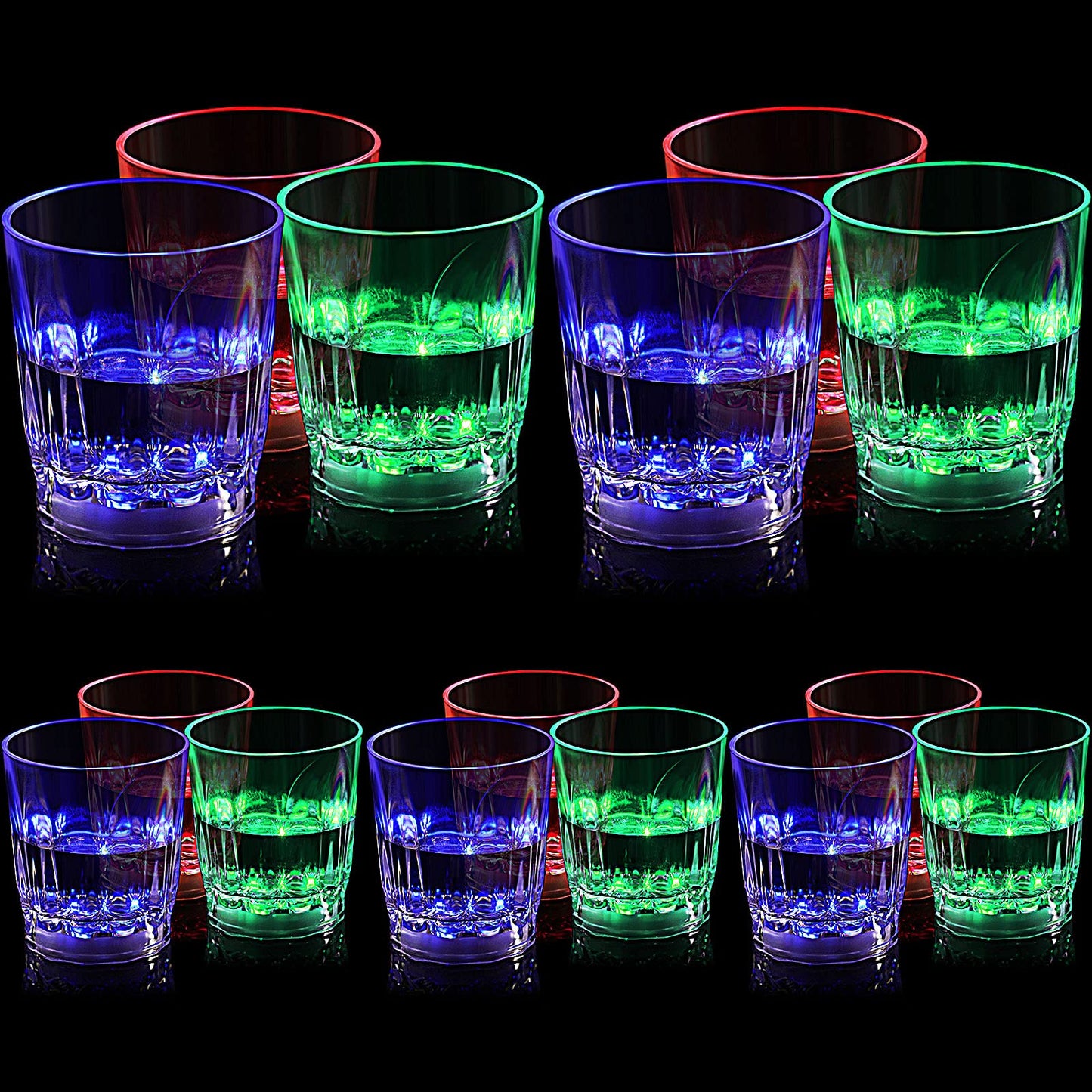 Light Up Cups LED Light Up Shot Glasses for Party Flash Drinking Glasses Party LED Tumblers Glowing Party Shot Glass for Christmas Birthdays Weddings Sporting Festivals Bars Night Events(12 Pieces)