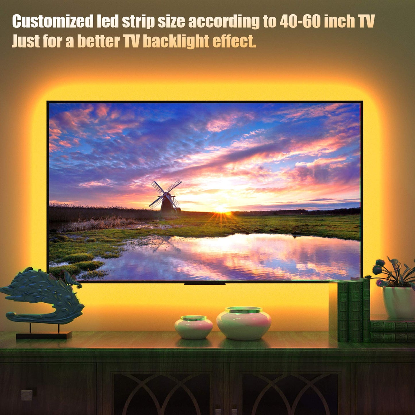 Tv Led Backlight, Maylit 8.2ft Led Strip Lights for 40-60in Tv, USB Powered Tv Lights kit with Remote, RGB Bias Lighting for Room Decor