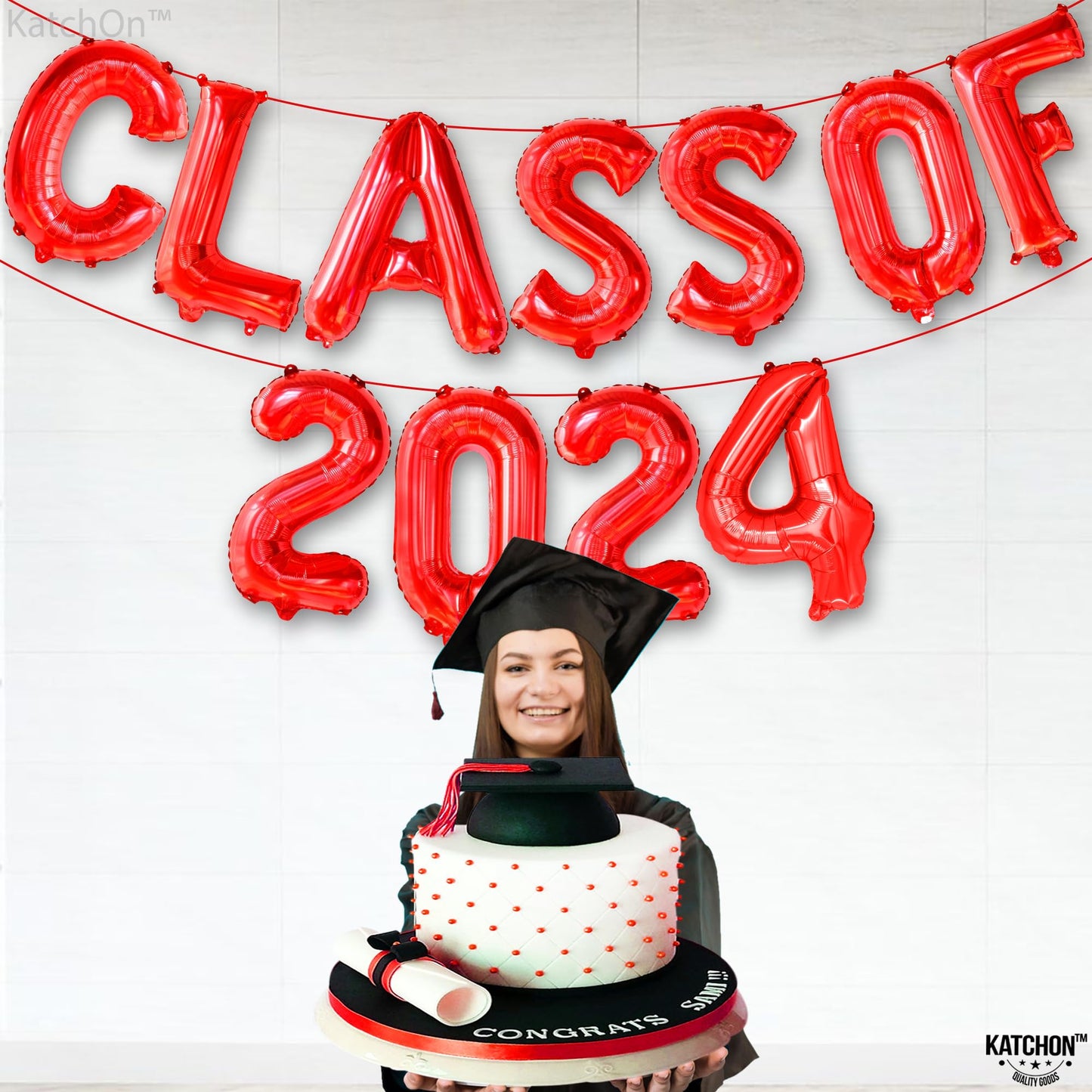 KatchOn, Class of 2024 Balloons Red - 16 Inch | Red 2024 Balloons, Red Graduation Party Decorations 2024 | Red Graduation Balloons, Red Graduation Decorations Class of 2024 | Class of 2024 Decorations