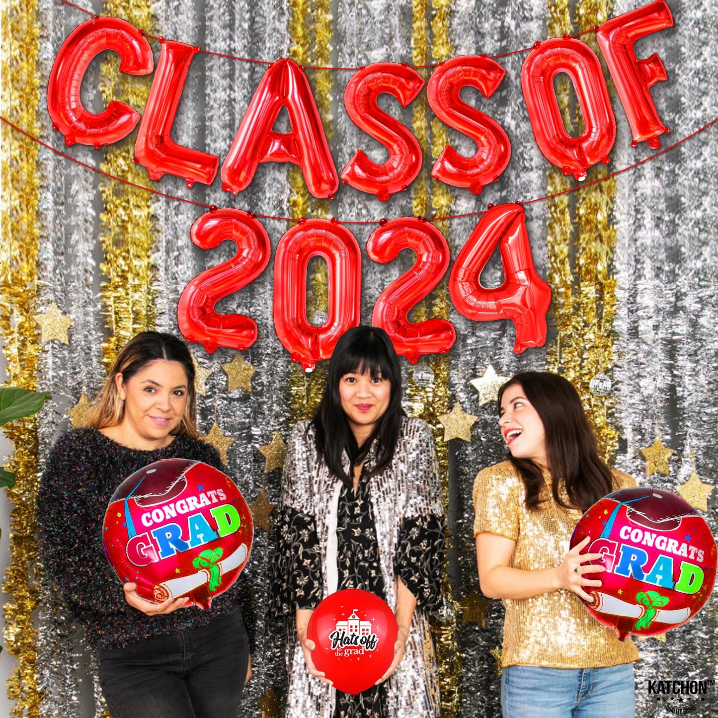 KatchOn, Class of 2024 Balloons Red - 16 Inch | Red 2024 Balloons, Red Graduation Party Decorations 2024 | Red Graduation Balloons, Red Graduation Decorations Class of 2024 | Class of 2024 Decorations